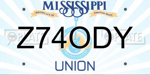 Z74ODY Mississippi License Plate