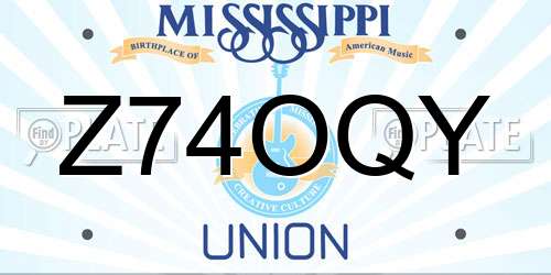 Z74OQY Mississippi License Plate