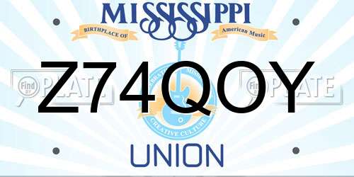 Z74QOY Mississippi License Plate