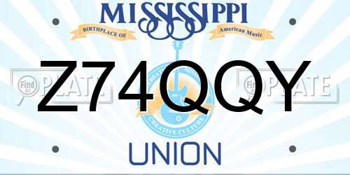 Z74QQY Mississippi License Plate