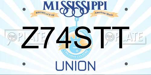 Z74STT Mississippi License Plate
