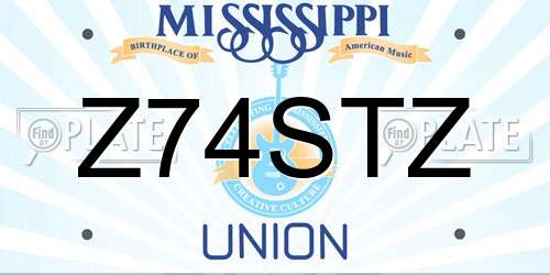 Z74STZ Mississippi License Plate