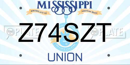 Z74SZT Mississippi License Plate