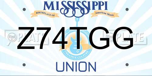 Z74TGG Mississippi License Plate