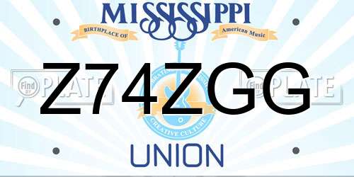 Z74ZGG Mississippi License Plate
