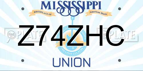 Z74ZHC Mississippi License Plate