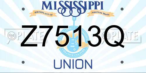 Z7513Q Mississippi License Plate