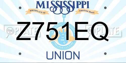 Z751EQ Mississippi License Plate