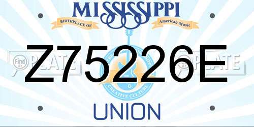 Z75226E Mississippi License Plate