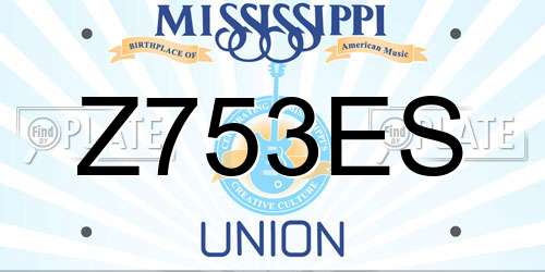Z753ES Mississippi License Plate