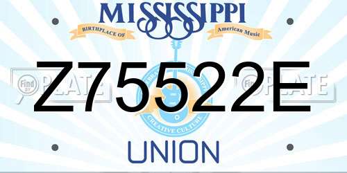 Z75522E Mississippi License Plate