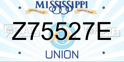 Z75527E Mississippi License Plate