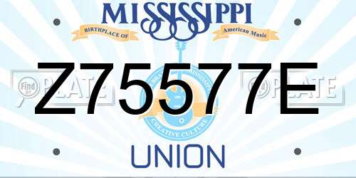 Z75577E Mississippi License Plate