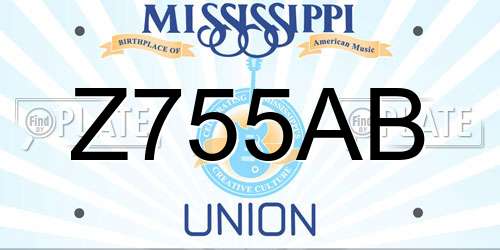 Z755AB Mississippi License Plate