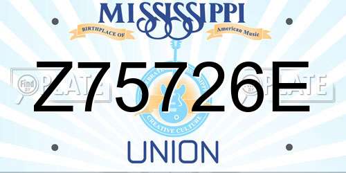 Z75726E Mississippi License Plate