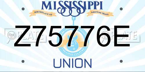 Z75776E Mississippi License Plate