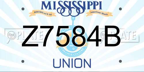 Z7584B Mississippi License Plate