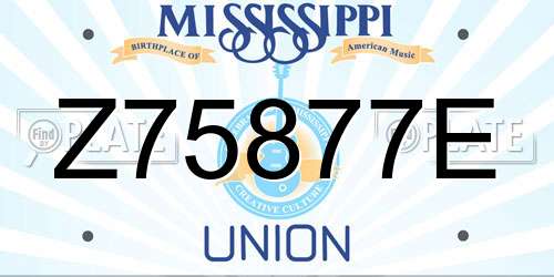 Z75877E Mississippi License Plate