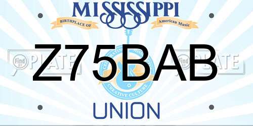 Z75BAB Mississippi License Plate