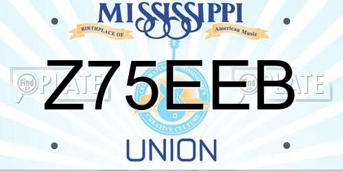 Z75EEB Mississippi License Plate