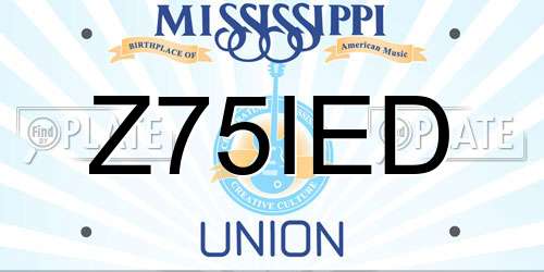 Z75IED Mississippi License Plate