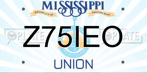 Z75IEO Mississippi License Plate