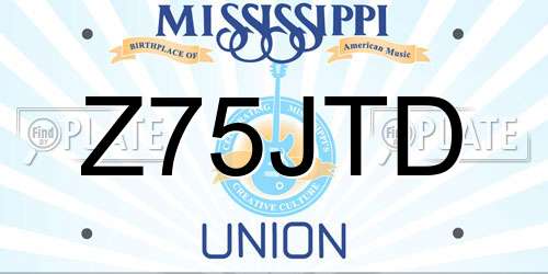 Z75JTD Mississippi License Plate