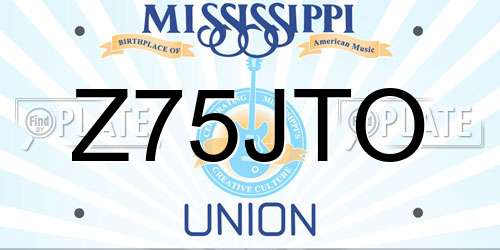 Z75JTO Mississippi License Plate