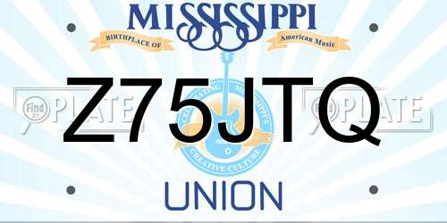 Z75JTQ Mississippi License Plate