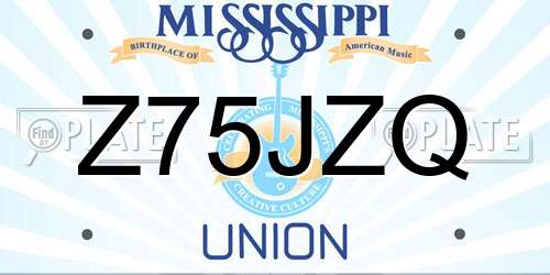 Z75JZQ Mississippi License Plate