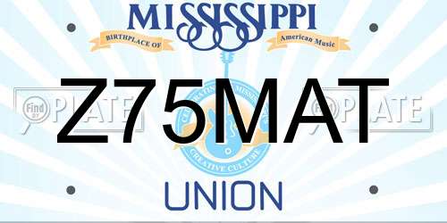 Z75MAT Mississippi License Plate
