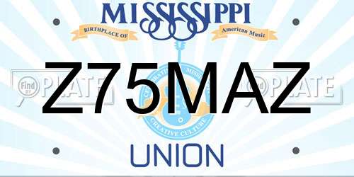 Z75MAZ Mississippi License Plate