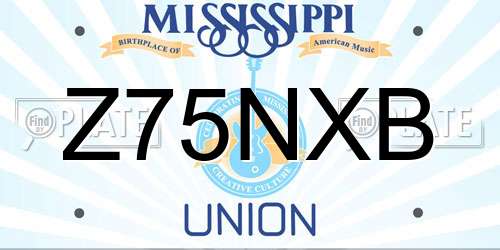 Z75NXB Mississippi License Plate