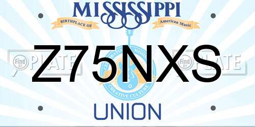 Z75NXS Mississippi License Plate