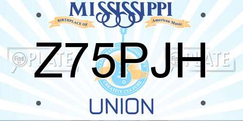 Z75PJH Mississippi License Plate