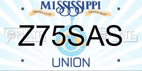 Z75SAS Mississippi License Plate