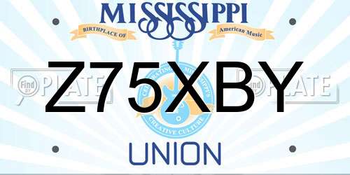 Z75XBY Mississippi License Plate