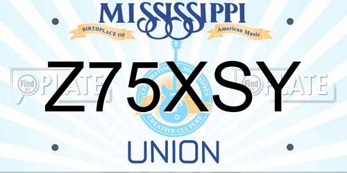 Z75XSY Mississippi License Plate