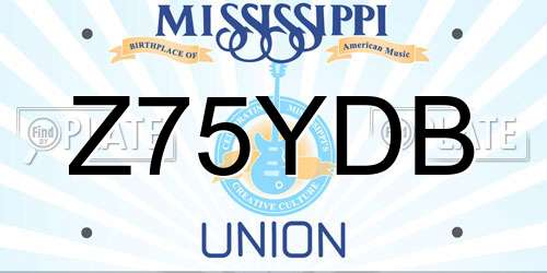 Z75YDB Mississippi License Plate
