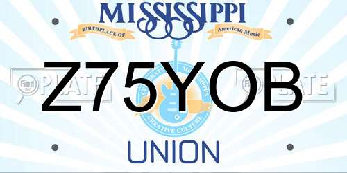 Z75YOB Mississippi License Plate
