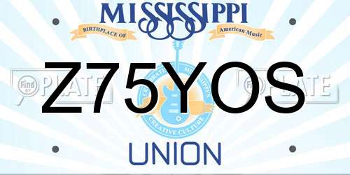 Z75YOS Mississippi License Plate