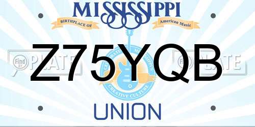 Z75YQB Mississippi License Plate