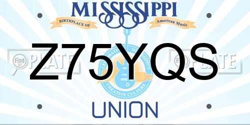 Z75YQS Mississippi License Plate