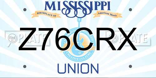 Z76CRX Mississippi License Plate