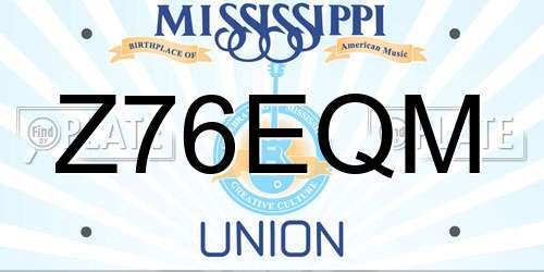 Z76EQM Mississippi License Plate