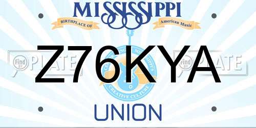 Z76KYA Mississippi License Plate