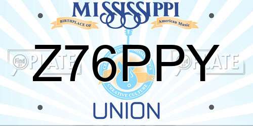 Z76PPY Mississippi License Plate