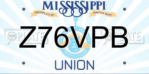 Z76VPB Mississippi License Plate