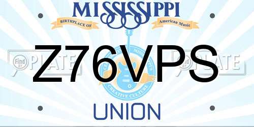 Z76VPS Mississippi License Plate