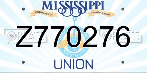 Z770276 Mississippi License Plate
